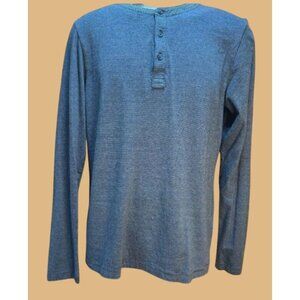 Travis Mathew Mens Blue Striped Henley Shirt Small
